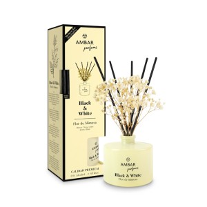 Ambar Black & White Collection - Reed Diffuser 40ml - Flor De Mimosa