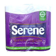 Serene 3 Ply Toilet Paper 4 Pack Serene 3 Ply Toilet Paper 4 Pack