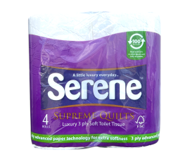 Serene 3 Ply Toilet Paper 4 Pack