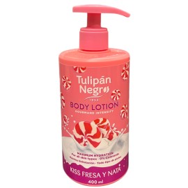 Tulipan Negro Body Lotion with Pump Top 400ml Strawberries and Cream Tulipan Negro Body Lotion with Pump Top 400ml Strawberries and Cream