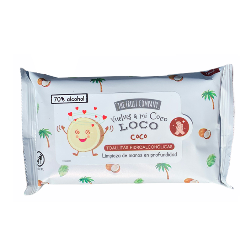 The Fruit Company Scented Hand Wipes 70% Alcohol - Coconut
