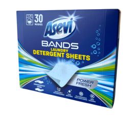 Asevi Bands Laundry Detergent Sheets 30 Wash - Power Fresh Asevi Bands Laundry Detergent Sheets 30 Wash - Power Fresh