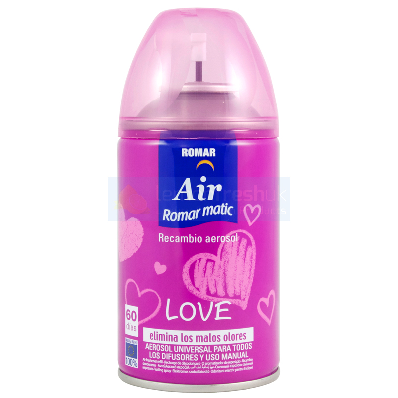Romar (Freshmatic Compatible) Air Freshener Refill Spray 250ml - Love