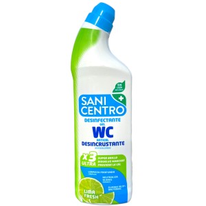 Sanicentro WC Anti-Limescale Descaling Disinfectant Gel 1L - Fresh Lime - 1 Case - 12 Units