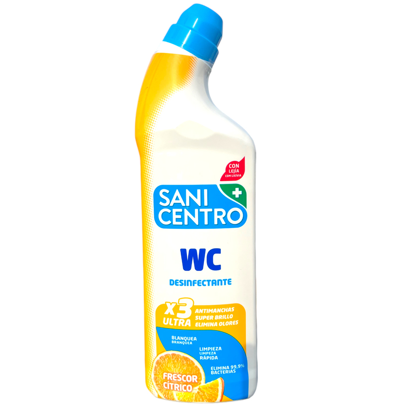 Sanicentro WC Disinfectant Gel 1L - Fresh Citrus - 1 Case - 12 Units