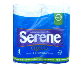 Serene 2 Ply Toilet Paper 4 Pack - 1 Case - 10 Units