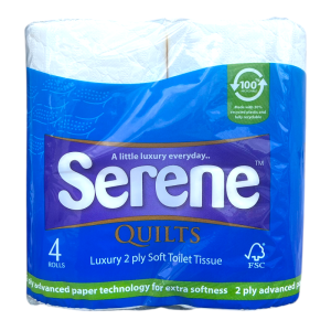Serene 2 Ply Toilet Paper 4 Pack - 1 Case - 10 Units