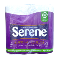Serene 3 Ply Toilet Paper 4 Pack - 1 Case - 10 Units