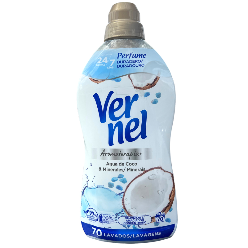 Vernel Fabric Softener 70 Wash - Coconut & Minerals - 1 Case - 8 Units