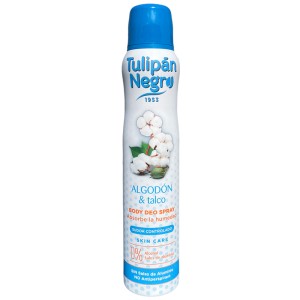 Tulipan Negro Deodorant Spray 200ml Algodon & Talco - 1 Case - 12 Units