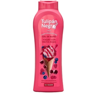 Tulipan Negro Shower Gel 650ml Yummy Cream Edition Red Fruit Yoghurt - 1 Case - 12 Units