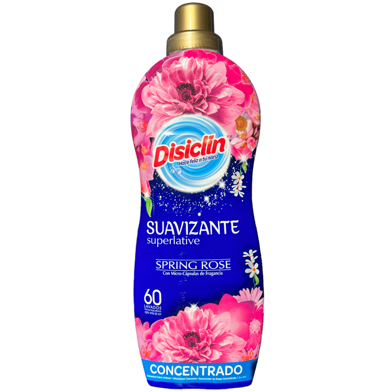 Disiclin Concentrated Softener 60 Wash 1.3L - Spring Rose - 1 Case - 12 Units