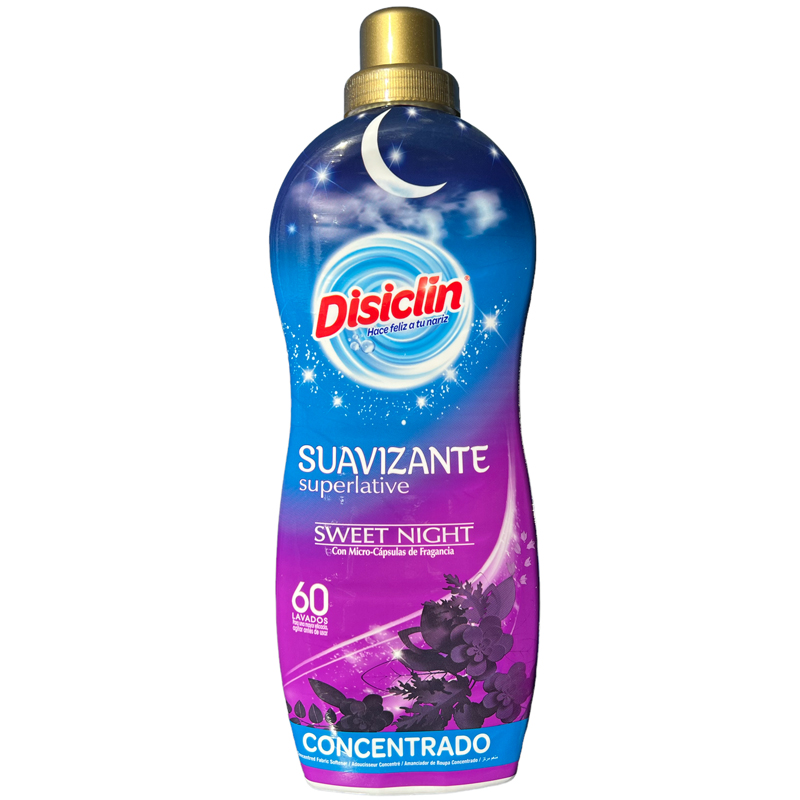Disiclin Concentrated Softener 60 Wash 1.3L - Sweet Night - 1 Case - 12 Units