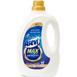 Asevi Laundry Detergent Wash Gel Max BRIGHT Bio Hypoallergenic 50 Wash - 1 Case - 5 Units