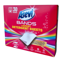 Asevi Bands Laundry Detergent Sheets 30 Wash - Colour Protect - 1 Case - 10 Units